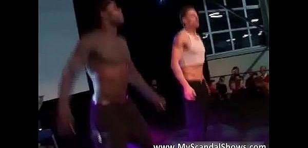  Two male strippers show their skillz